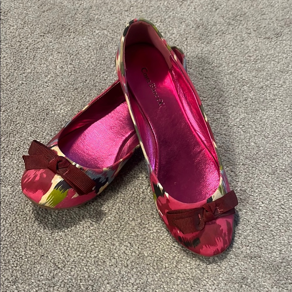 Bundle! Costa Blanca Pink and Red Velvet Flats with Bow